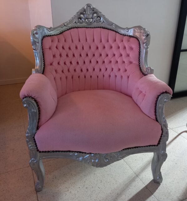 Barok stoel / troonstoel babyroze
