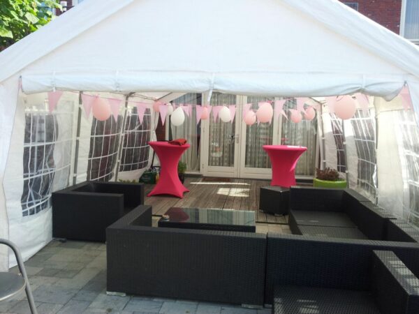 Partytent 4x6m wit (incl. op- en afbouw)