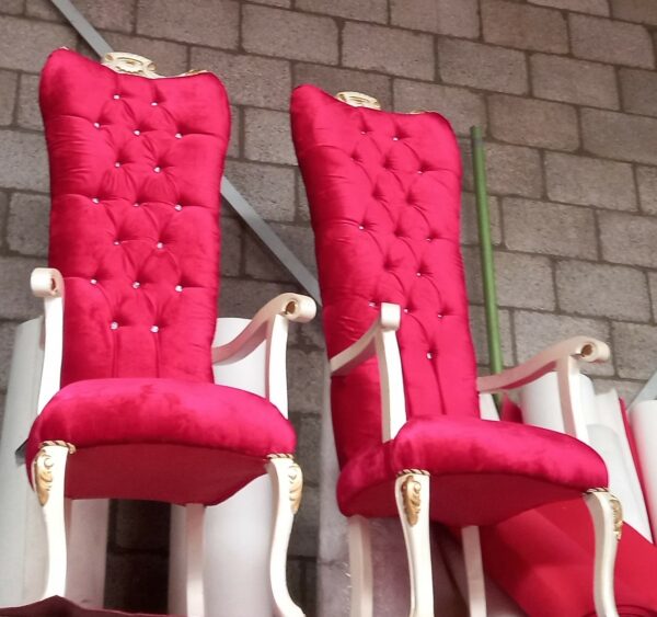 Set van 2 koningsstoelen hoog rood